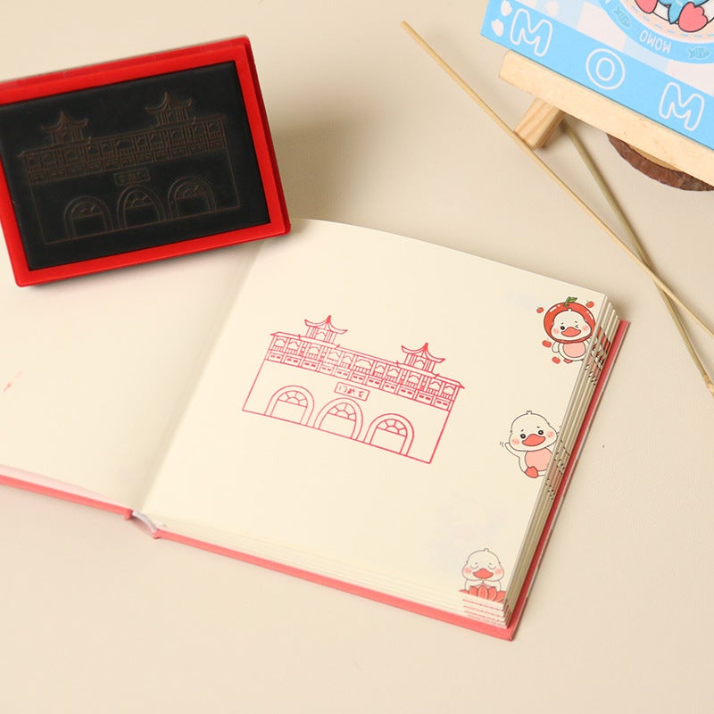 Dream Fish Momo Small World Square Book Creative Duck High Color Value Notebook Color Page Hand Account Travel Stamped Book - Image 3